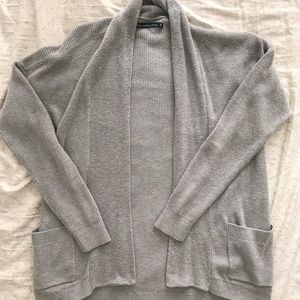 A & F Gray Drape Front Cardigan